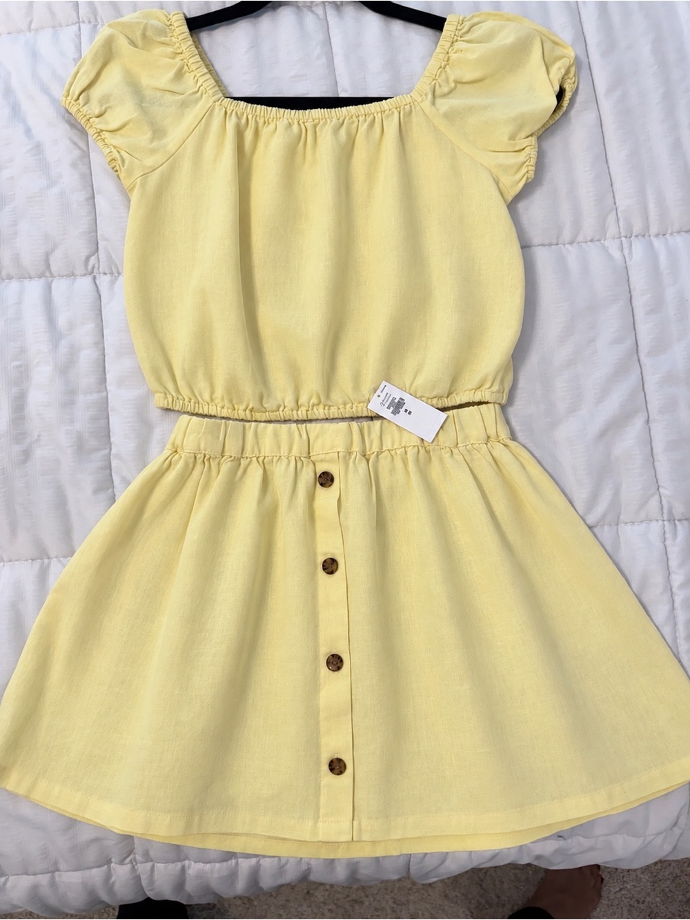 Girls Size 8 Gap Kids 3 Piece Skirt & Top Bundle Floral + Yellow Linen Blend